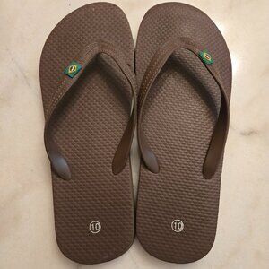 Authentic Havaianas Brazil Logo Flip Flops – Dark Brown – Men's/Women's Size 10
